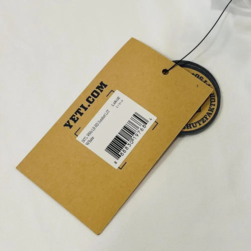 Yeti Hooded Long Sleeve Sunshirt Womens White Pink Logo Large NWT - Picture 2 of 6